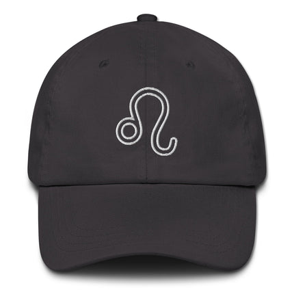 Embroidered Leo zodiac sign baseball cap with astrology constellation design.