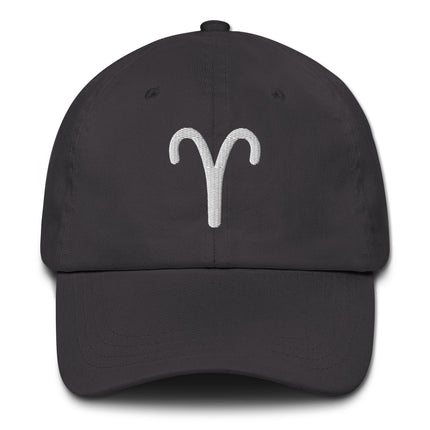 Embroidered Aries zodiac sign dad hat baseball cap for astrology lovers.