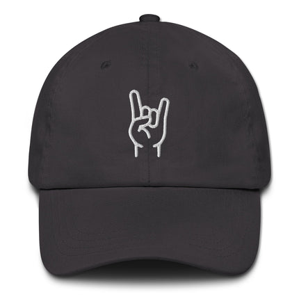 Rock metal embroidered Sign of the Horns baseball cap.