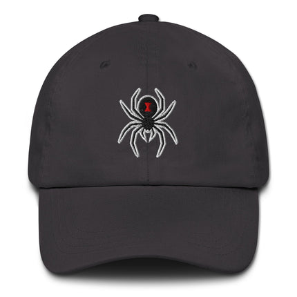 Black Widow Spider Hat | Gothic Embroidered Unstructured Baseball Cap