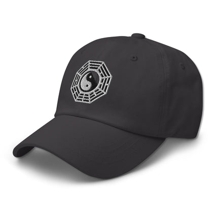Bagua Yin Yang embroidery baseball cap featuring eight trigram symbols.