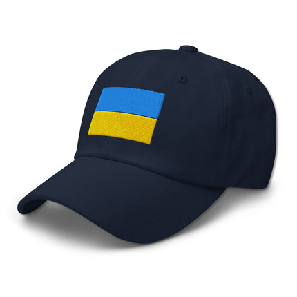 Embroidered Ukrainian flag black baseball cap for supporting Ukraine solidarity hat.