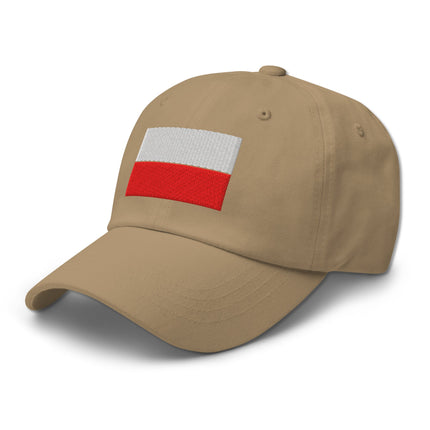 Embroidered Poland flag dad hat baseball cap for men's Polish Pride apparel.