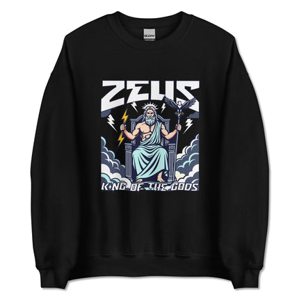 Zeus King of the Gods Greek mythology lightning pullover sweatshirt design.