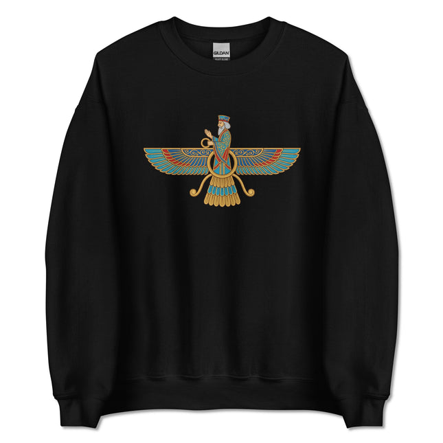 Faravahar Winged Symbol Sweatshirt | Zoroastrian Persian Graphic Pullover