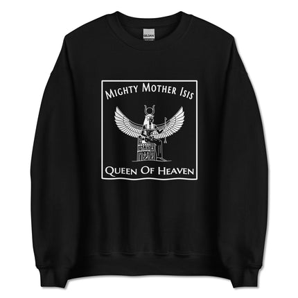 Mighty Mother Isis Queen of Heaven Egyptian Goddess graphic sweatshirt design print.