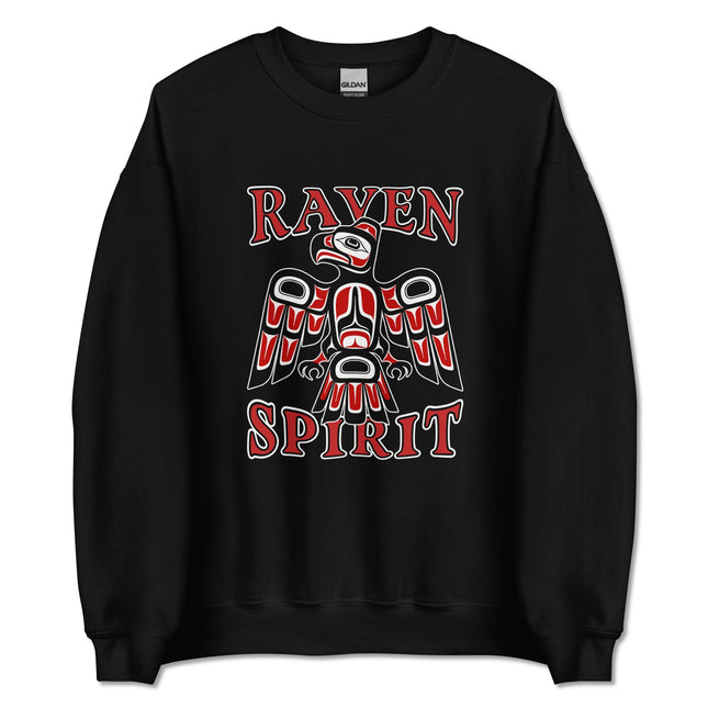 Raven Spirit Haida art pullover featuring traditional First Nations artwork.