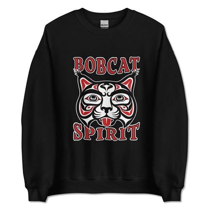 Bobcat spirit Native American art pullover featuring indigenous animal tribal designs.