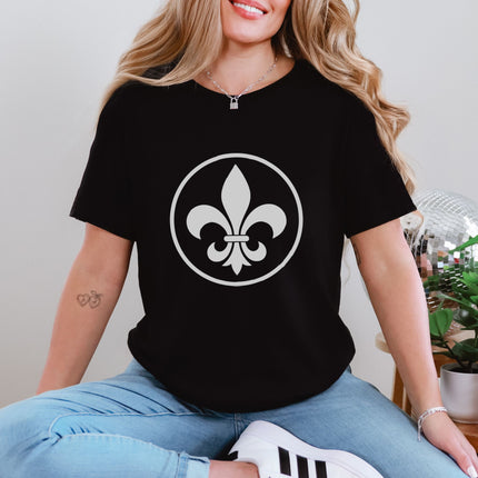 Fleur De Lis T-Shirt | French Heraldry Round Graphic Unisex Tee Shirt Design
