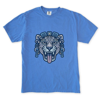 Mayan Jaguar Head T-Shirt | Ancient Tribal Mesoamerican Art | Comfort Colors