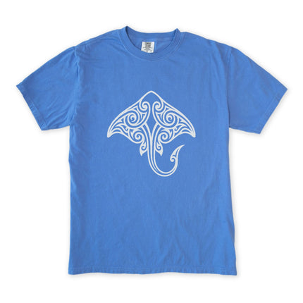 Tribal Stingray T-Shirt | Maori Polynesian Ocean Life Graphic Tee Shirt