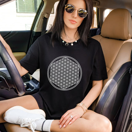 Flower of Life Sacred Geometry T-Shirt | Geometric Unisex Graphic Tee Shirt