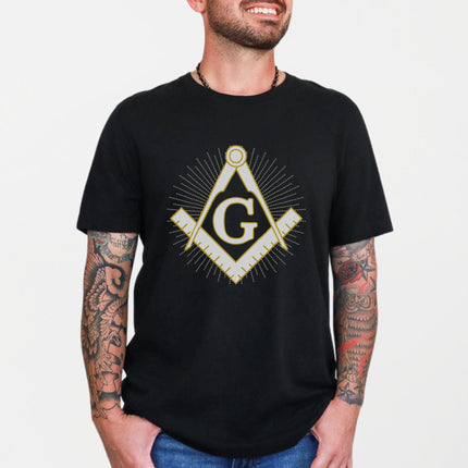 Masonic Square and Compass T-Shirt - Freemasonry Symbol Graphic Tee