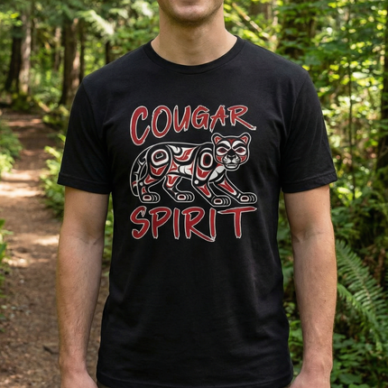 Cougar Spirit T-Shirt | Native American Art Mountain Lion Animal Totem | Spirit
