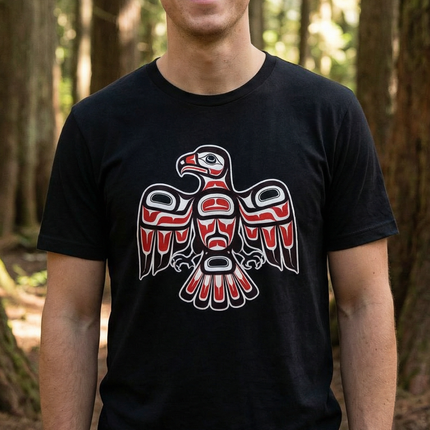 Haida Style Hawk T-Shirt | Pacific Northwest Indigenous Art Formline | Hawk