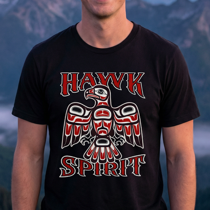 Hawk Spirit Native American Art T-Shirt | Indigenous Formline Totem Tee | Spirit