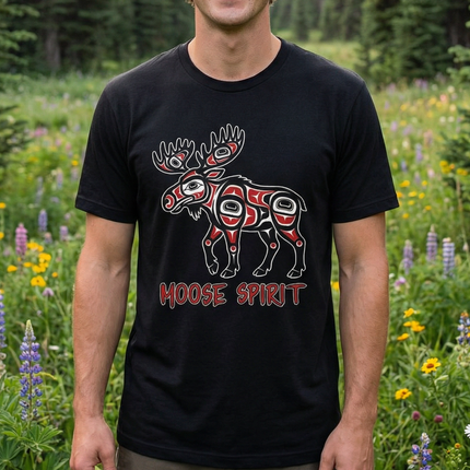 Moose Spirit Native American Formline Art T-Shirt | Indigenous Animal Graphic Tee | Spirit