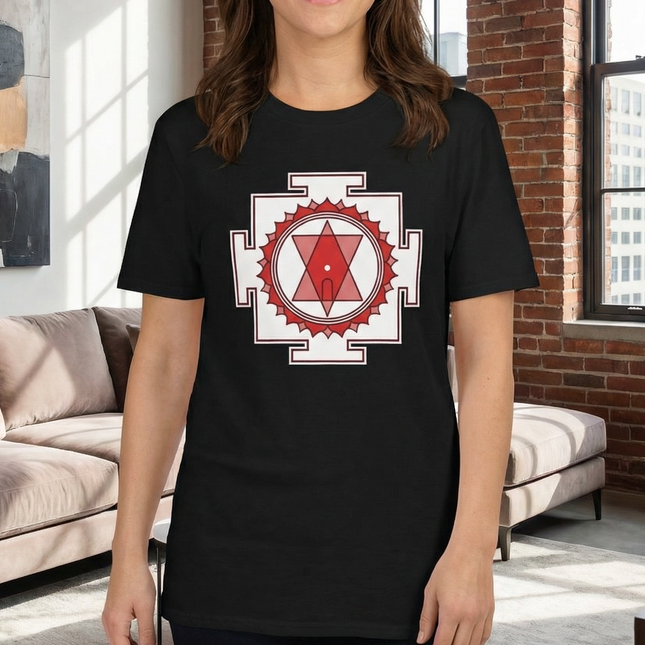 Tripura Sundari Yantra Black T-Shirt | Sacred Geometry Hindu Goddess Tee | Yantra