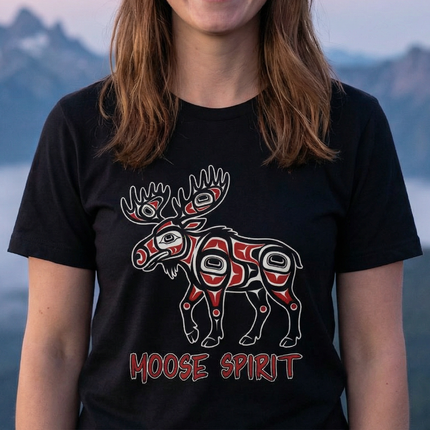 Moose Spirit Native American Formline Art T-Shirt | Indigenous Animal Graphic Tee | Spirit