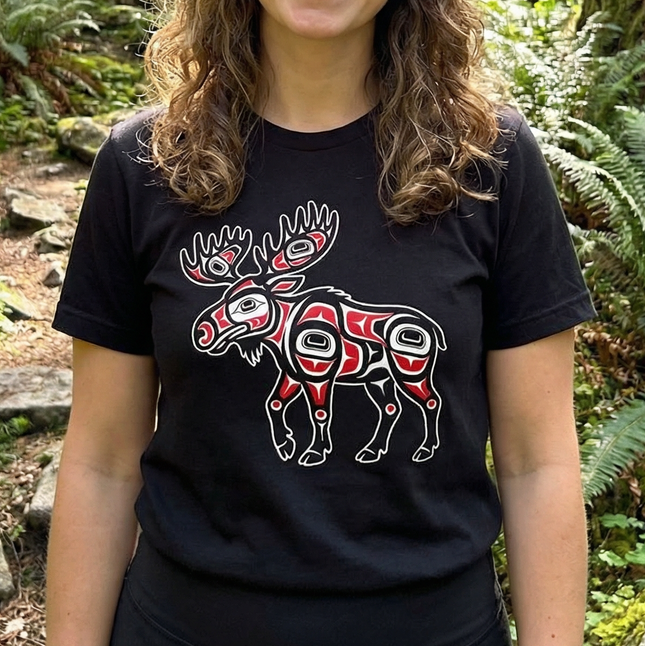 Moose Northwest Coast Art T-Shirt | Indigenous Formline Graphic | Moose