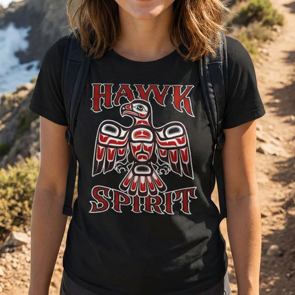 Hawk Spirit Native American Art T-Shirt | Indigenous Formline Totem Tee | Spirit