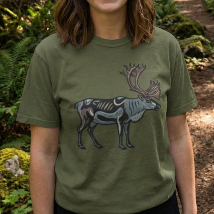 Inuit Inspired Caribou Symbol T-Shirt | Arctic Reindeer Graphic