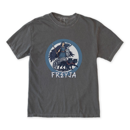Freya Norse Goddess Cats Chariot T-Shirt | Viking Mythology Graphic Tee