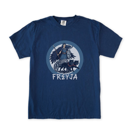 Freya Norse Goddess Cats Chariot T-Shirt | Viking Mythology Graphic Tee