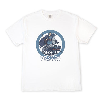 Freya Norse Goddess Cats Chariot T-Shirt | Viking Mythology Graphic Tee