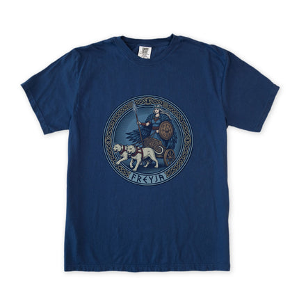 Freyja Norse Goddess T-Shirt | Viking Mythology Cat Chariot Unisex Tee
