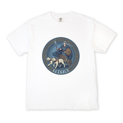 Freyja Norse Goddess T-Shirt | Viking Mythology Cat Chariot Unisex Tee