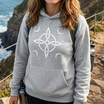 Witch's Knot With Moons Hoodie |  Pagan Witchcraft Unisex Pullover V2