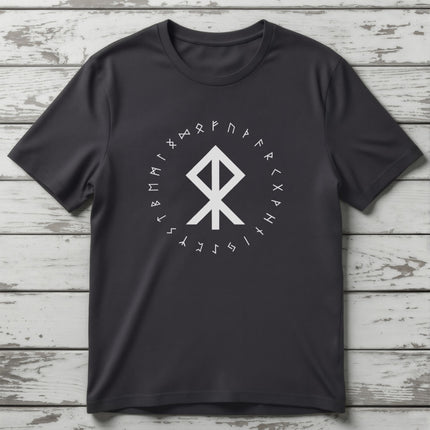Norse Courage Bind Rune Viking T-Shirt | Runic Circle Unisex Tee | V1