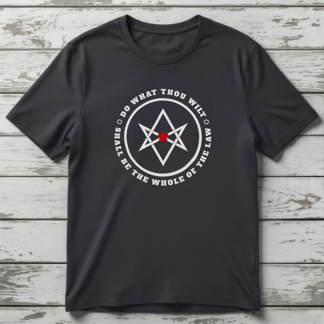 Unicursal Hexagram T-Shirt | Do What Thou Wilt Text and Graphic Tee | V9