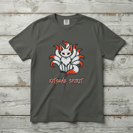 Kitsune Spirit Nine-Tailed Fox T-Shirt | Japanese Mythology Graphic Tee | V1