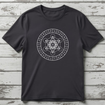 Metatron's Cube with Alchemy Symbols T-Shirt | Graphic Unisex Tee V2