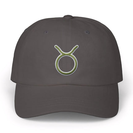 Taurus Zodiac Symbol Embroidered Baseball Cap | Green Astrology Hat