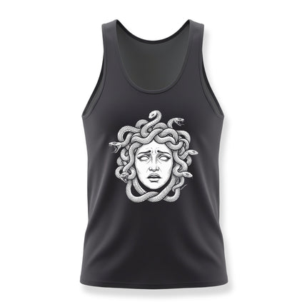 Medusa Head Tank Top | Greek Mythology Snake Hair Graphic Tee Head