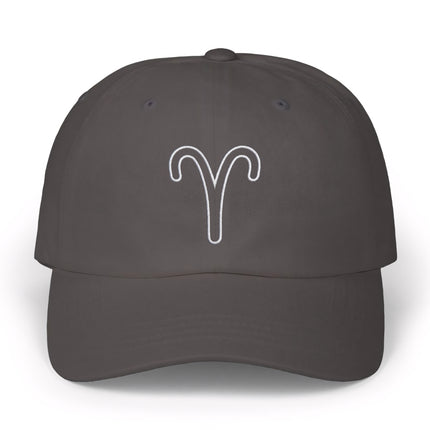 Aries Outline Embroidered Baseball Cap | Zodiac Astrology Symbol Hat