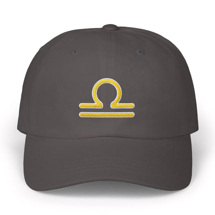 Yellow Libra Zodiac Symbol Hat | Embroidered Astrology Sign Baseball Cap