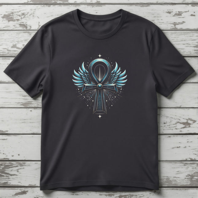 Ankh Wings Egyptian T-Shirt | Ancient Egypt Winged Symbol Tee | V16
