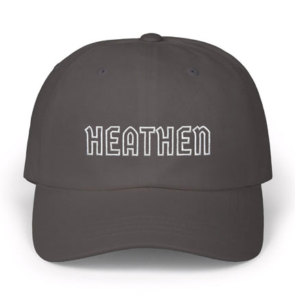 Heathen Baseball Cap | Black Embroidered Statement Dad Hat