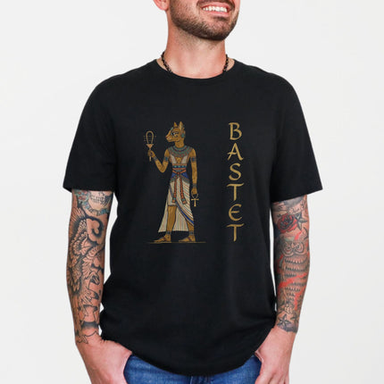 Bastet Egyptian Cat Goddess T-Shirt | Mythology Ankh Sistrum Tee Shirt