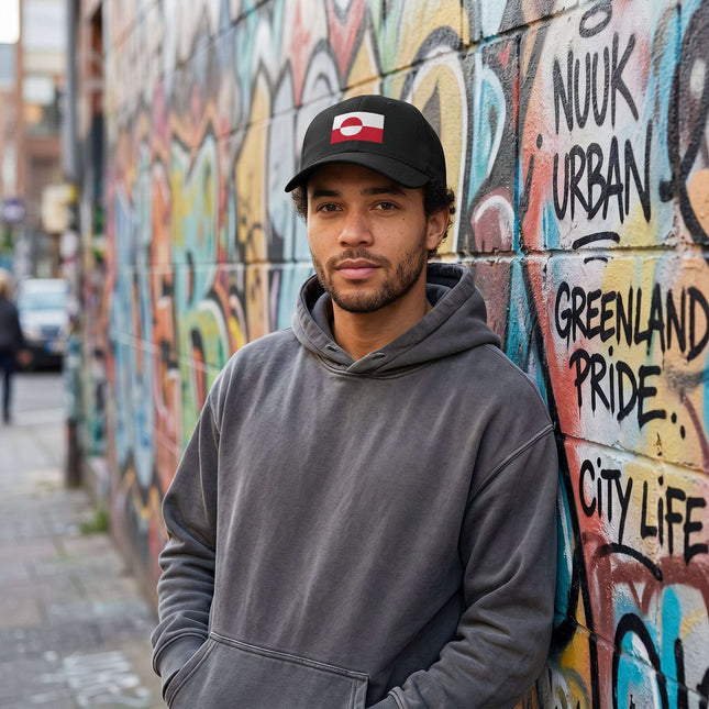 Greenland national flag baseball cap for streetwear and cultural pride.