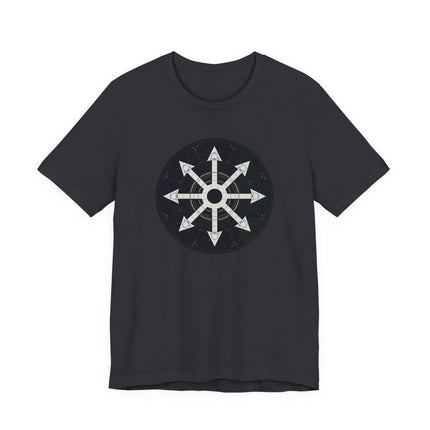 Chaos star sigil graphic tee featuring an occult magic symbol.