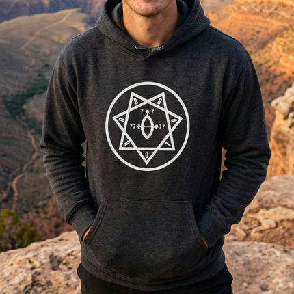 Star of Babalon Hoodie | Thelemic Seal Graphic Unisex Pullover | V2