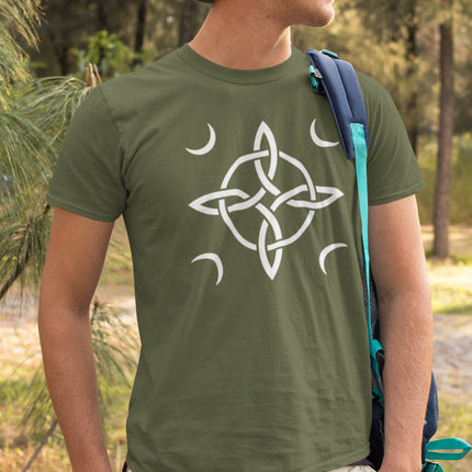 Witch's Knot Crescent Moon T-Shirt | Wiccan Protection Symbol Tee Tshirt