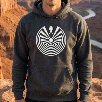 Man In The Maze Hoodie | I'itoi Native American Unisex Pullover V1