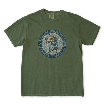 Greek Minotaur Mosaic T-Shirt | Mythology Labyrinth Axe Tee | Comfort Colors
