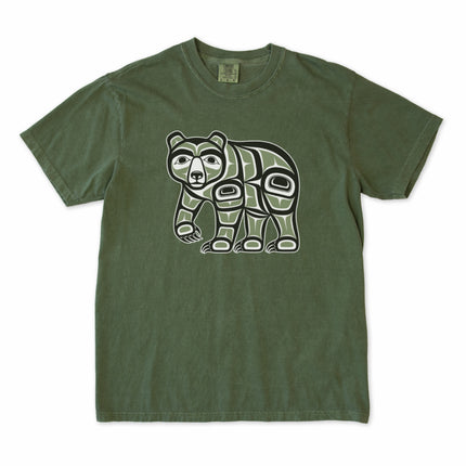 Pacific Northwest Haida Bear Indigenous Art T-shirt graphic print featuring traditional coastal style.